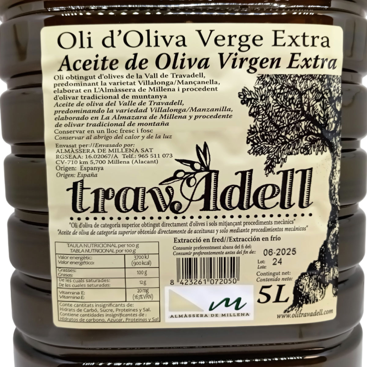 Aceite De Oliva Virgen Extra TravAdell 5 Litros - Imagen 2
